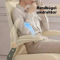HAUSS SPOLE Bureaustoel - Ergonomisch Opklapbaar Design - Met 3D Hoofdsteun, Lendensteun En Voetsteun - Voor Werk En Studie - Netrugleuning - Crème