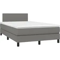 vidaXL Boxspring met matras stof donkergrijs 120x190 cm