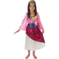 Rubies - Mulan Kostuum - Glimmend Mulan Chinese Dappere Krijger - Meisje - roze - Maat 104 - Carnavalskleding - Verkleedkleding