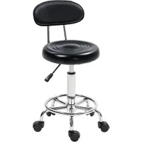 HOMCOM - Salonstoel - Staal - 40x32x86cm - Zwart
