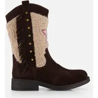 Shoesme western suède teddy laarzen - donkerbruin - maat 30