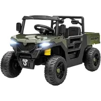 AIYAPLAY Kids Electric UTV-Kunststof, Metaal-105L x 60B x 60H cm-Groen