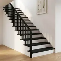vidaXL Traplopers 4 st 90 x 25 x 2 cm Zwart Massief beukenhout