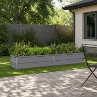 vidaXL Verhoogde Tuinbak Grijs 160 x 40 x 24 cm koudgewalst staal