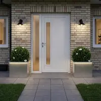 vidaXL Tuinplantenbak met led 2 st zilver 40 x 60 x 40 cm