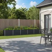 vidaXL Verhoogde Tuinbak Antracietkleurig 400 x 40 x 55 cm