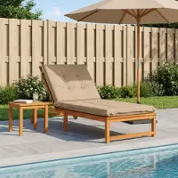 vidaXL Ligstoel Kussen GEMERT 100% Polyester Zand 190 x 80 x 9 cm