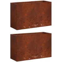 vidaXL Plantenbak 2 st Roestkleurig 80 x 30 x 49 cm weervast staal