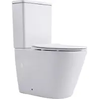 Boss & Wessing Staand Toilet BWS Vesta Duoblok Randloos 38,5x63x81,5 cm Met Softclose Zitting Glans Wit