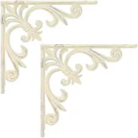 vidaXL Wandplankbeugels 2 st Antiek wit 14,5 x 14,5 x 3 cm Staal