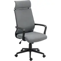 HOMCOM Office Chair-Polyester, Schaumstoff-69L x 60,5B x 109-117H cm-Dunkelgrau