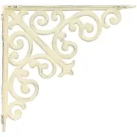 vidaXL Wandplankbeugels 12 st Antiek wit 14 x 14 x 3,5 cm Staal