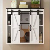 STILVORA Keukenkast Voor Aan De Wand Met 2 Schuifdeuren En Verstelbare Legplanken Voor Keuken Woonkamer Badkamer En Wasruimte MDF Wit 80 X 31 X 76 Cm