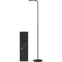 HOMCOM LED-vloerlamp voor de woonkamer, dimbaar, met magnetische afstandsbediening, zwart