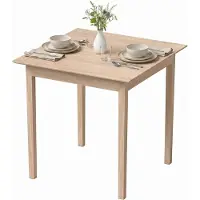 HOMCOM Eettafel, keukentafel, vierkant, eettafel voor 2 personen, hout, naturel