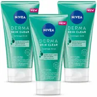 Nivea 3 x - Gezichtsscrub - DERMA Huidzuiver - Voor onzuivere huid - Met Salicylzuur (AHA) & Niacinamide - Tegen Acne & Mee-eters - 150 ml - Voordeelverpakking - 3 stuks