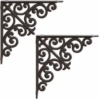 vidaXL Wandplankbeugels 2 st Antiek Bruin 9,5 x 9,5 x 3 cm Staal