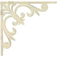 vidaXL Wandplankbeugels 12 st Antiek wit 21.5 x 21.5 x 3.5 cm Staal