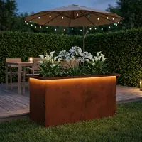 vidaXL Tuinplantenbak met led Roestkleurig 40 x 80 x 40 cm