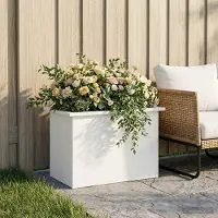 vidaXL Tuinplantenbak met led Wit 40 x 60 x 40 cm Staal