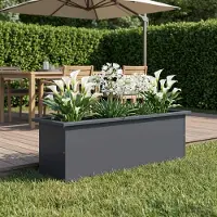 vidaXL Tuinplantenbak met led Antraciet 30 x 100 x 30 cm Staal