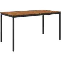 vidaXL Tuin Bar Tafel Naturel en Zwart 196 x 100,5 x 105 cm