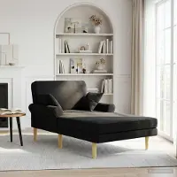 vidaXL Chaise longue Zwart Stof