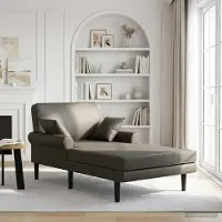 vidaXL Chaise longue Grijs Kunstleer