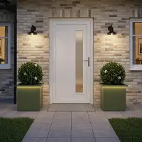 vidaXL Tuinplantenbak met led 2 st Olijfgroen 40 x 40 x 40 cm Staal
