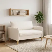 vidaXL XXL-fauteuil Crèmekleurig Bouclé