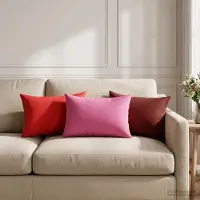 vidaXL Kussensloop 6 st HEERLEN Wijnrood 30 x 50 cm Polyester