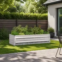 vidaXL Verhoogde Tuinbak Zilverkleurig 100 x 40 x 24 cm gegalvaniseerd
