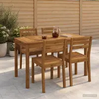 vidaXL Tuin Eettafel Naturel 108,5 x 55 x 75 cm Massief Acacia Hout