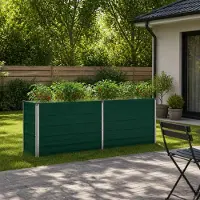 vidaXL Verhoogde Tuinbak Groen 160 x 40 x 55 cm koudgewalst staal