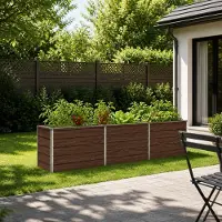 vidaXL Verhoogde Tuinbak Zwart 240 x 40 x 55 cm koudgewalst staal