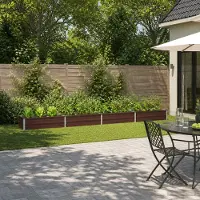vidaXL Verhoogde Tuinbak Bruin 320 x 40 x 24 cm koudgewalst staal