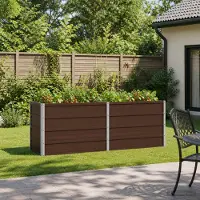 vidaXL Verhoogde Tuinbak Bruin 160 x 40 x 55 cm koudgewalst staal
