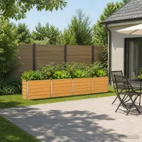 vidaXL Verhoogde Tuinbak Naturel 320 x 40 x 55 cm koudgewalst staal