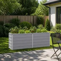 vidaXL Verhoogde Tuinbak Grijs 160 x 40 x 55 cm koudgewalst staal