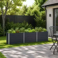 vidaXL Verhoogde Tuinbak Antracietkleurig 240 x 40 x 55 cm