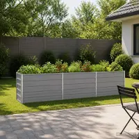 vidaXL Verhoogde Tuinbak Grijs 240 x 40 x 55 cm koudgewalst staal