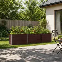 vidaXL Verhoogde Tuinbak Bruin 240 x 40 x 55 cm koudgewalst staal