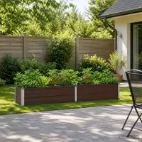 vidaXL Verhoogde Tuinbak Bruin 160 x 40 x 24 cm koudgewalst staal
