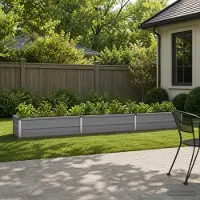 vidaXL Verhoogde Tuinbak Grijs 240 x 40 x 24 cm koudgewalst staal