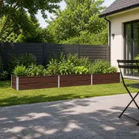 vidaXL Verhoogde Tuinbak Zwart 240 x 40 x 24 cm koudgewalst staal