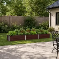 vidaXL Verhoogde Tuinbak Bruin 240 x 40 x 24 cm koudgewalst staal