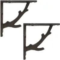 vidaXL Wandplankbeugels 2 st Antiek Bruin 21,5 x 21,5 x 3,5 cm Staal