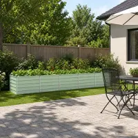vidaXL Verhoogde Tuinbak Pastelgroen 400 x 80 x 55 cm