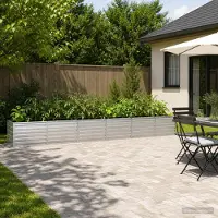 vidaXL Verhoogde Tuinbak Zilverkleurig 480 x 80 x 55 cm gegalvaniseerd