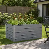 vidaXL Verhoogde Tuinbak Grijs 100 x 80 x 55 cm koudgewalst staal